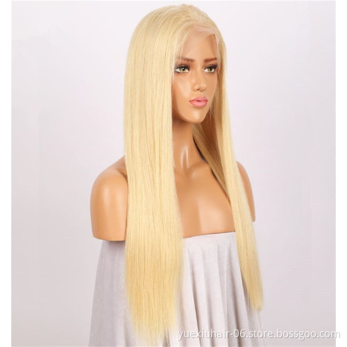 13x6 HD Lace Frontal 613 Human Hair Wig 180% Density Blonde Long Silky Straight Full Transparent 4x4 Lace Closure Wigs Vendor